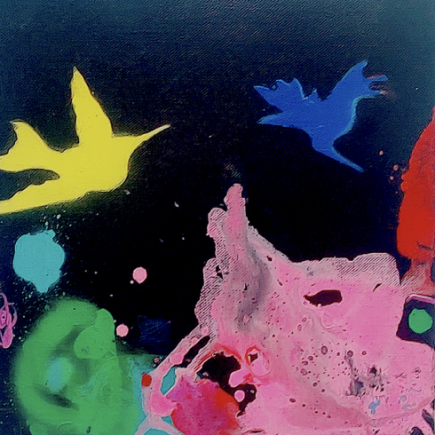 Yellow and Blue, Mixed Media